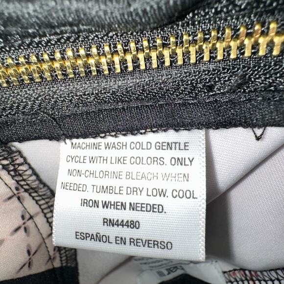 Bar III High-Rise Pencil Skirt Faux Wrap Skirt Pink Black White Size XS - Picture 7 of 9